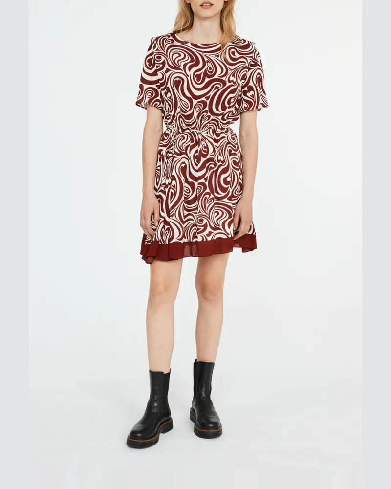 Claudie Pierlot Kurzes Kleid mit Drucken Dunkler