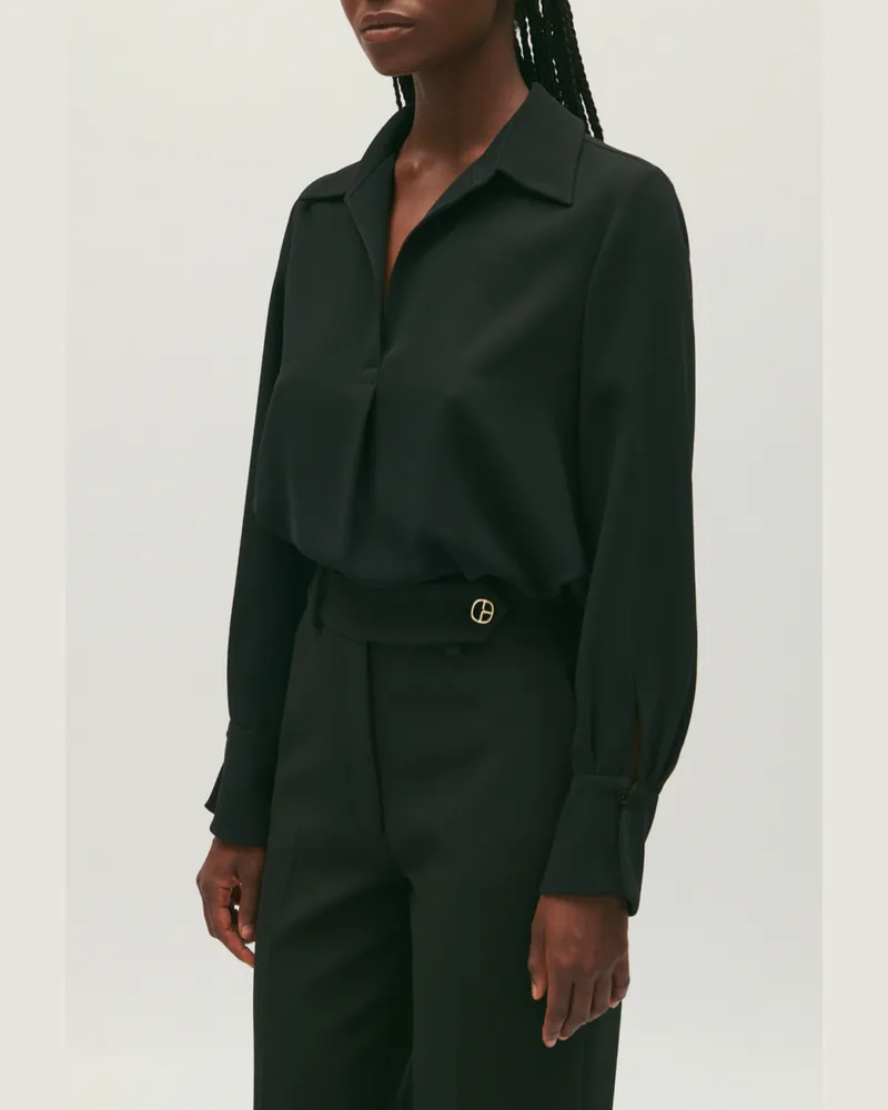 Claudie Pierlot Fließende schwarze Bluse Schwarz