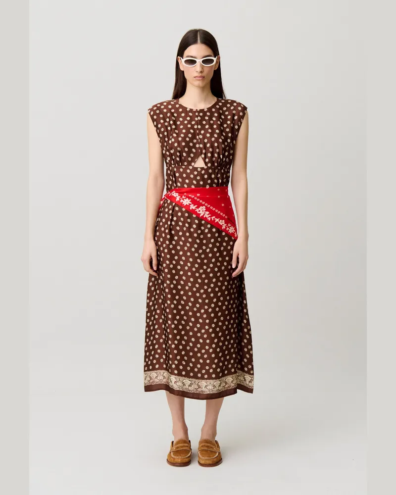 Claudie Pierlot Langes bedrucktes Kleid Dunkler