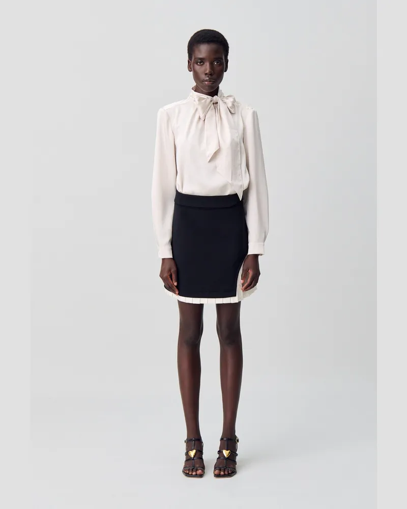 Claudie Pierlot Fließende Schluppenbluse Beige