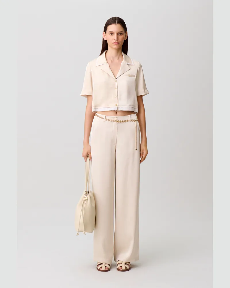 Claudie Pierlot Satinhemd Vanille