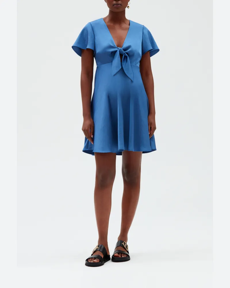 Claudie Pierlot Weich fließendes, kurzes Kleid, blau Orage