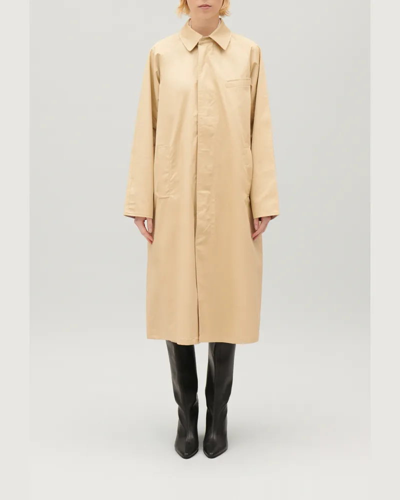 Claudie Pierlot Halblanger Wendemantel Beige Zweifarbig