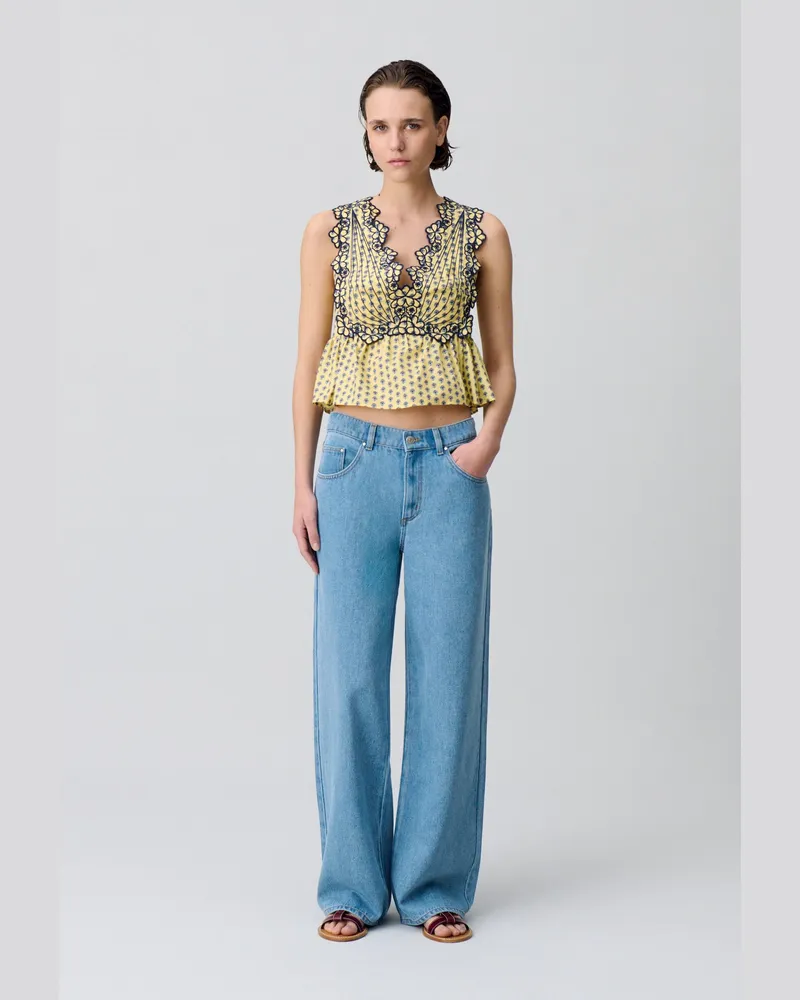 Claudie Pierlot Rüschen-Top Heller