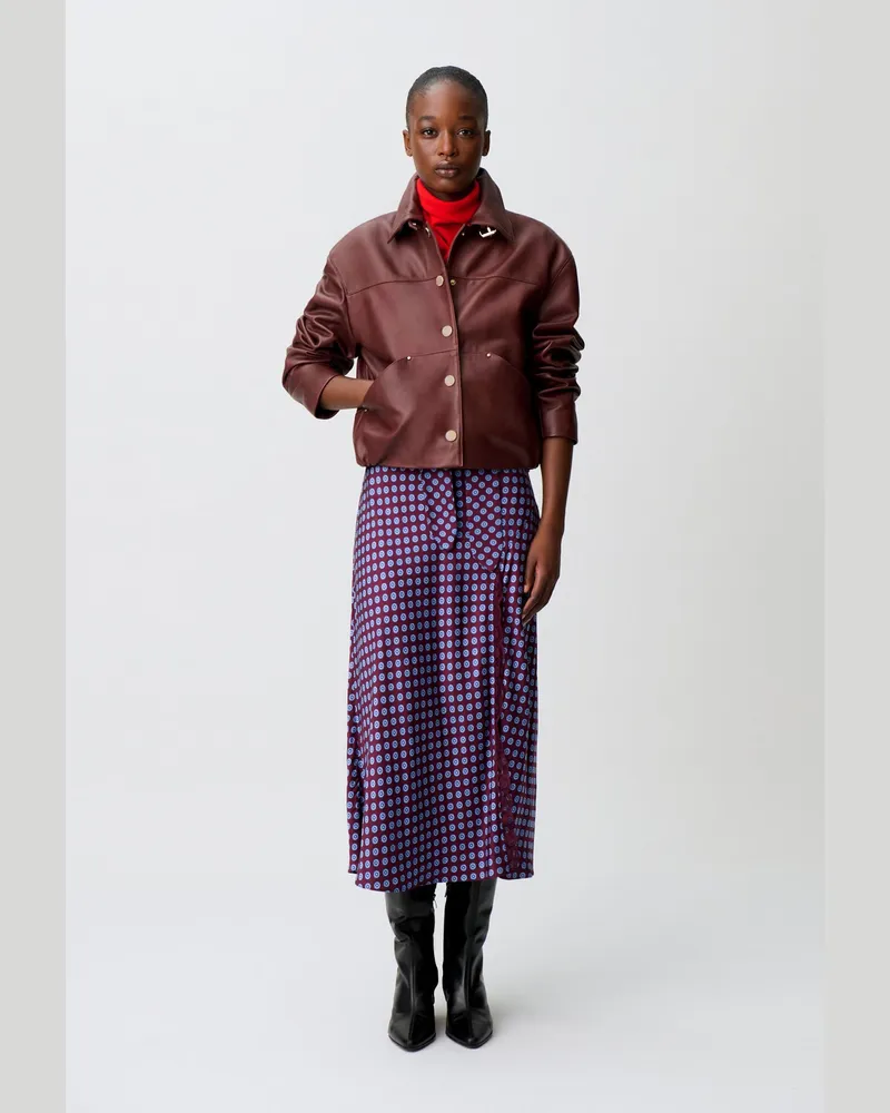 Claudie Pierlot Kurze Lederjacke Karamell