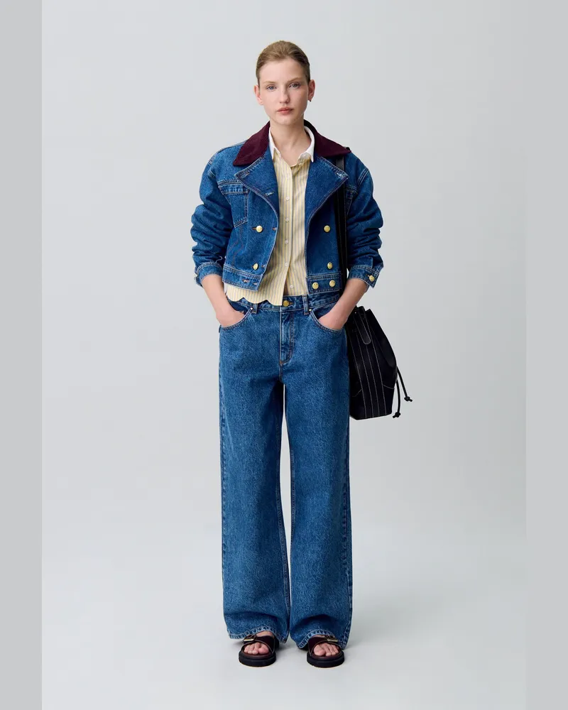 Claudie Pierlot Weite gerade Jeans aus Denim Denim-blue