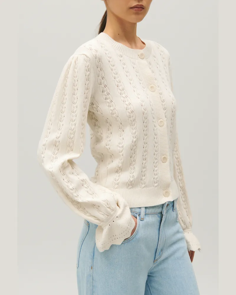 Claudie Pierlot Strick-Cardigan Ecru Ecru