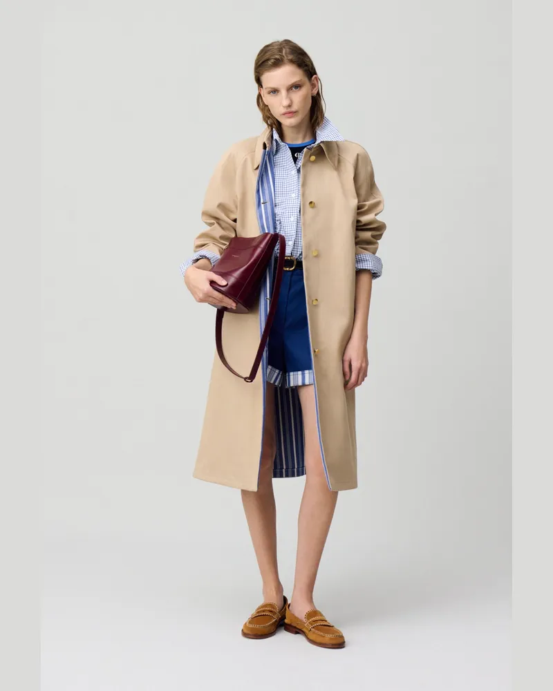Claudie Pierlot Mittellanger gerader Trenchcoat Beige
