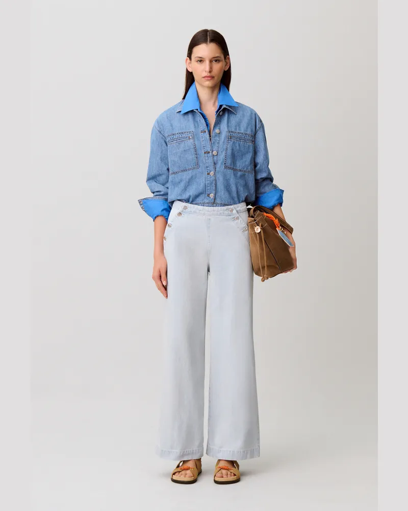 Claudie Pierlot Denim-Jeans mit Latz Denim