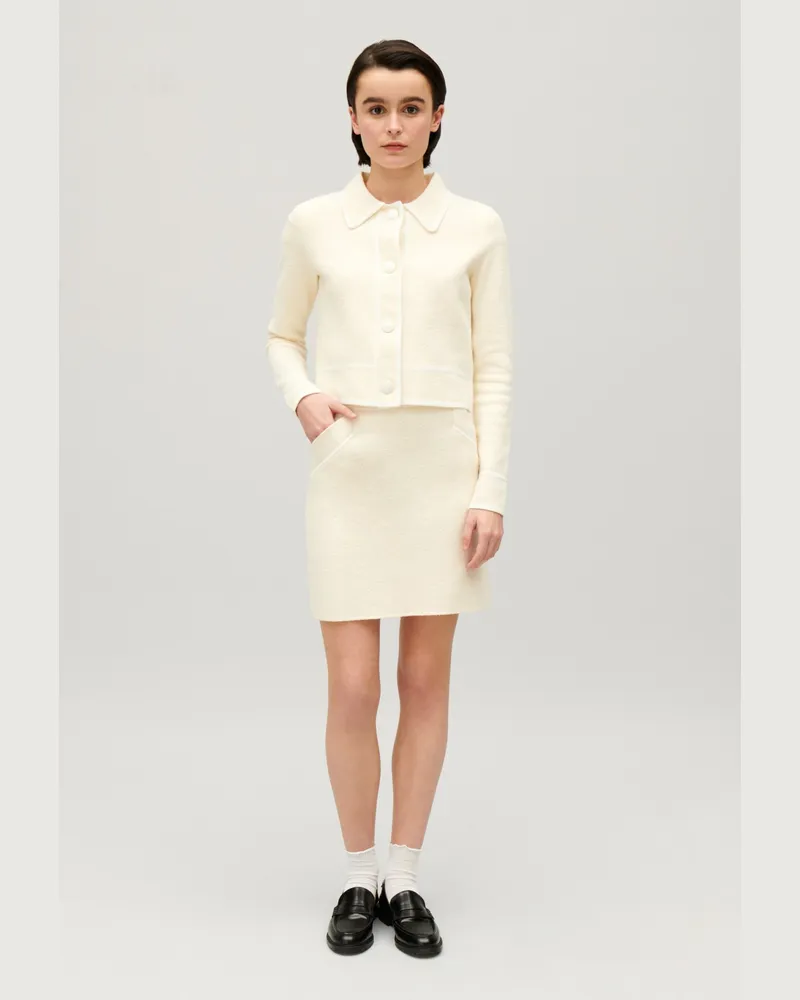 Claudie Pierlot Rock aus Bio-Baumwolle Elfenbein