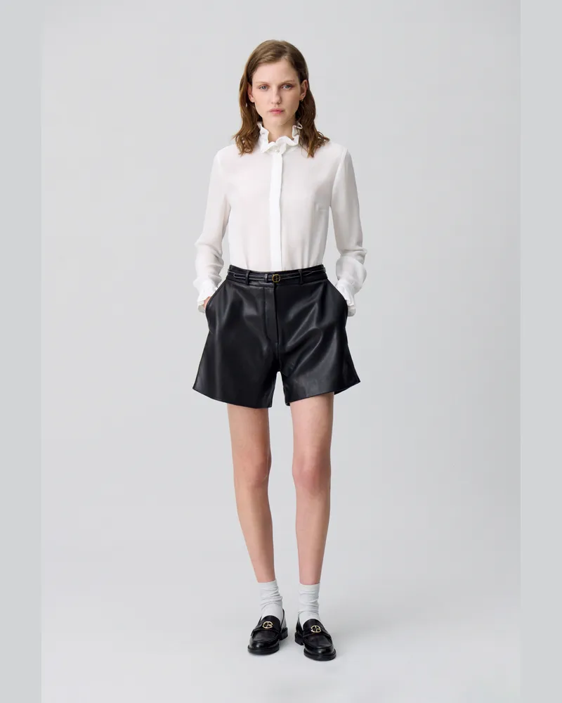 Claudie Pierlot Bluse mit viktorianischem Kragen Ecru