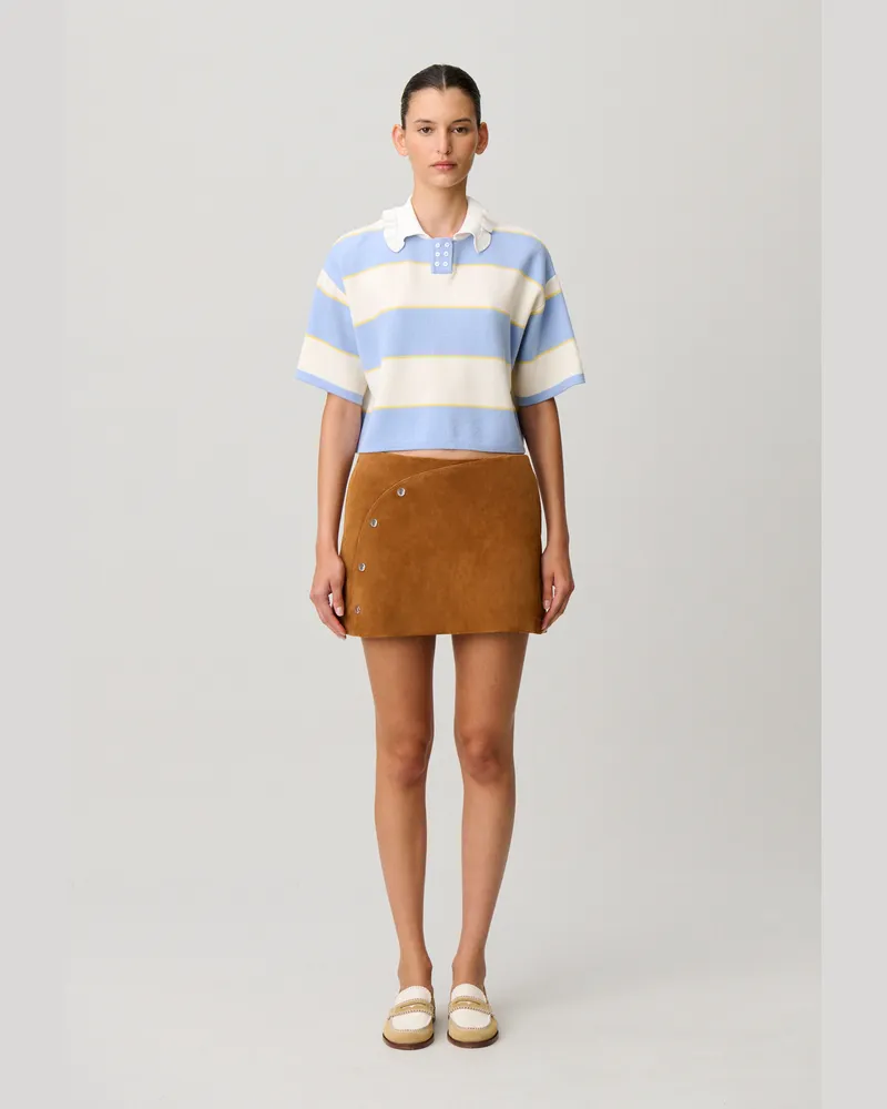 Claudie Pierlot Gestreiftes Strickpolo Bleu