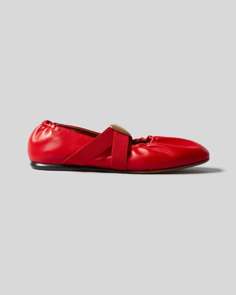 Claudie Pierlot Ballerinas goldener Lederherz Mohnblume