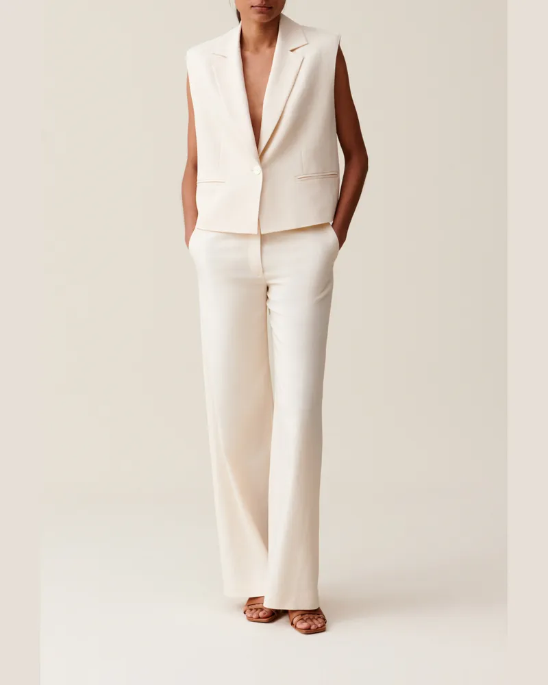 Claudie Pierlot Elfenbeinfarbener Anzug-Blazer Elfenbein