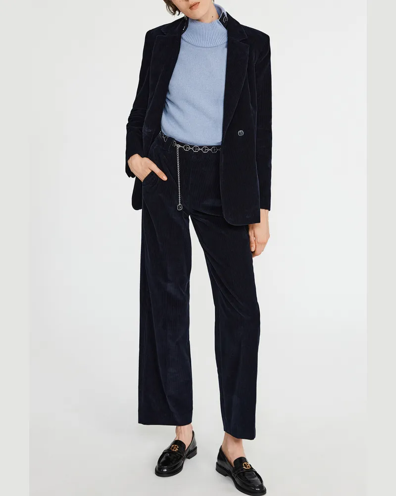 Claudie Pierlot Rippenhose Marine