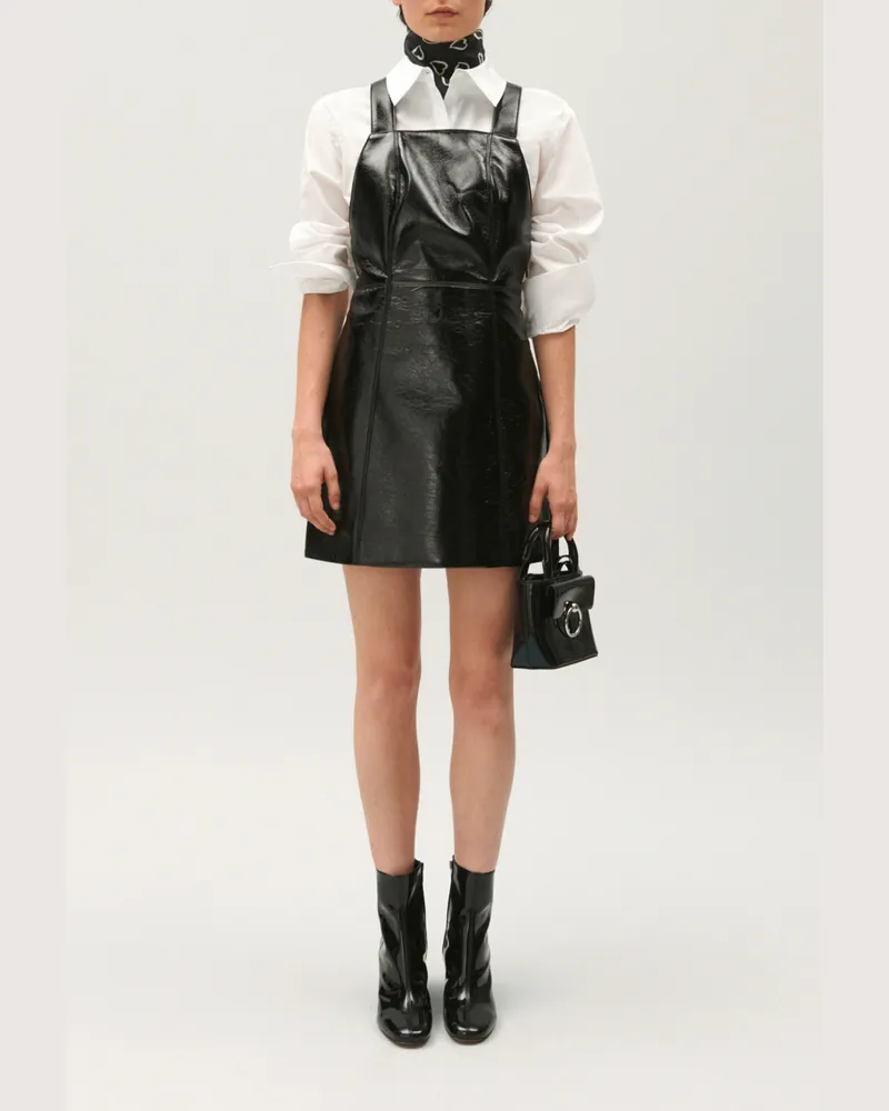 Claudie Pierlot Kurzes Vinylkleid schwarz Schwarz