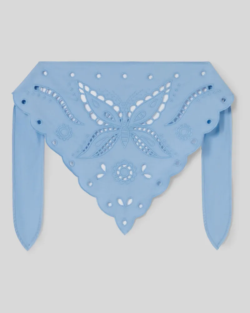 Claudie Pierlot Gesticktes Halstuch zum Binden Himmel-blau