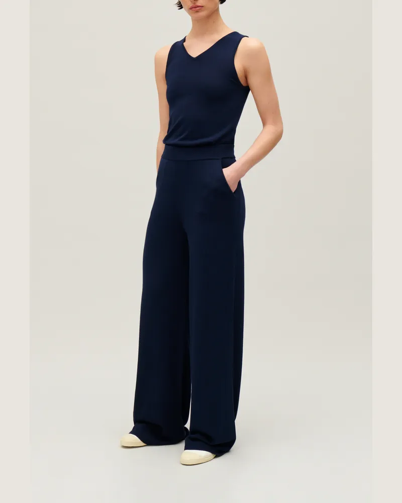 Claudie Pierlot Fließende Strickhose Marine