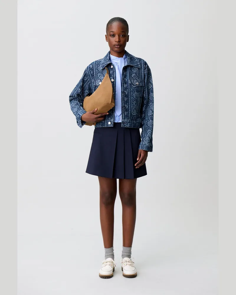 Claudie Pierlot Kurzer Rock aus Wollmischung Marine