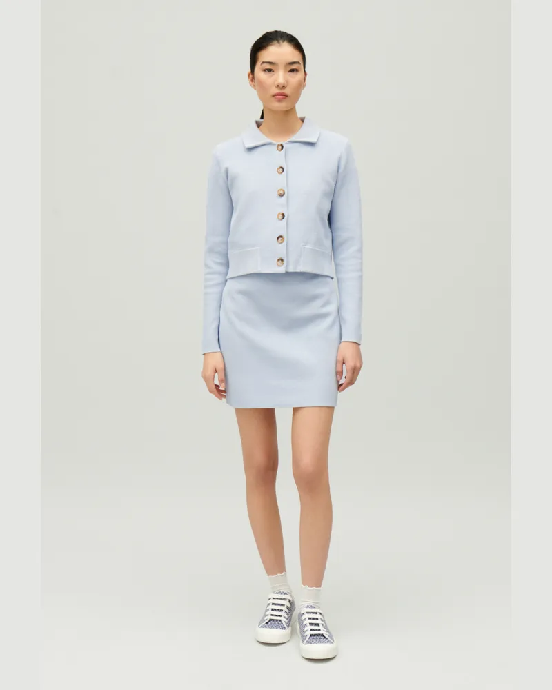 Claudie Pierlot Kurzer Rock mit hoher Taille Himmel-blau