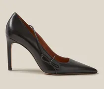 Schwarze Leder-Pumps