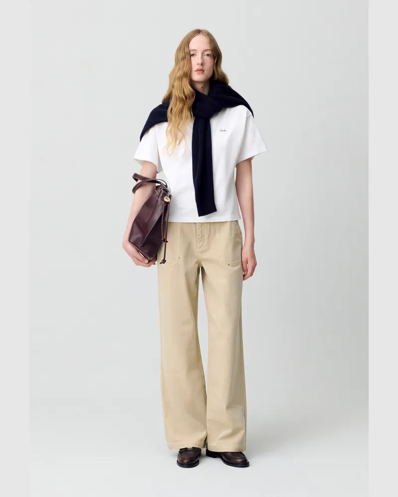 Claudie Pierlot Gerade Jeans aus Denim Beige