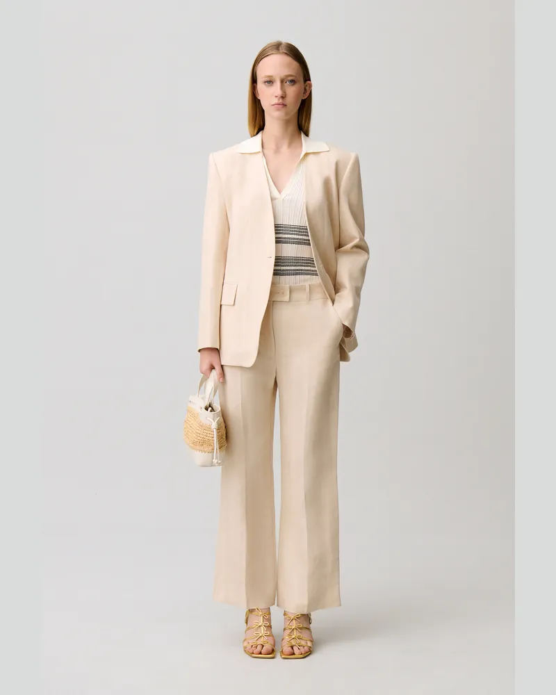 Claudie Pierlot Fließende Leinenhose Sand
