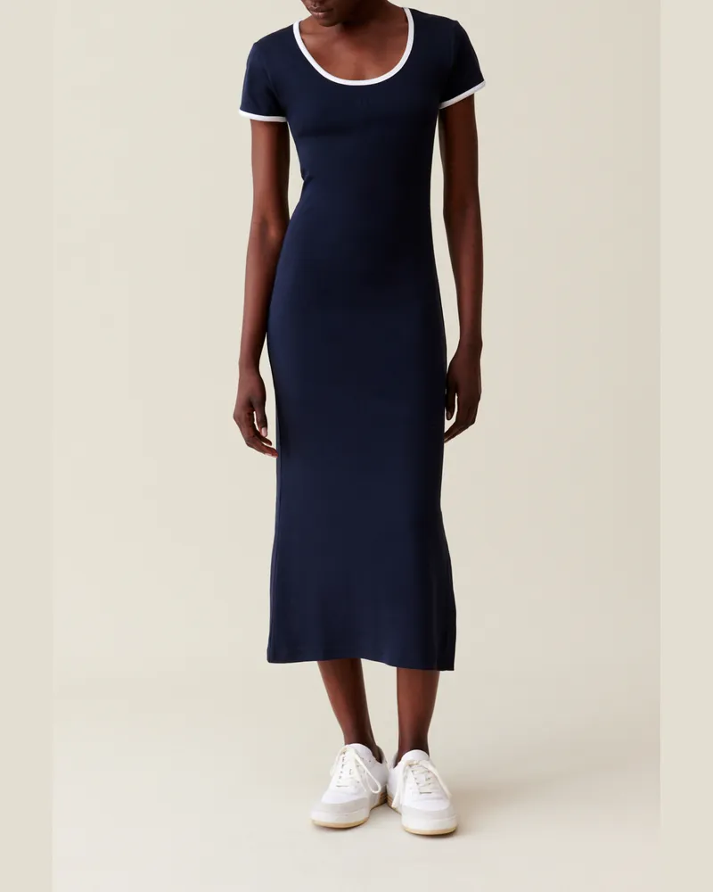 Claudie Pierlot Körpernahes langes Kleid Marine