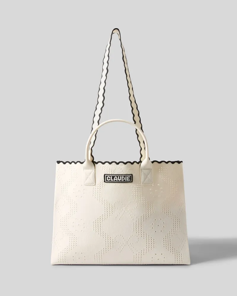 Claudie Pierlot Zweifarbige Stricktasche Weiß