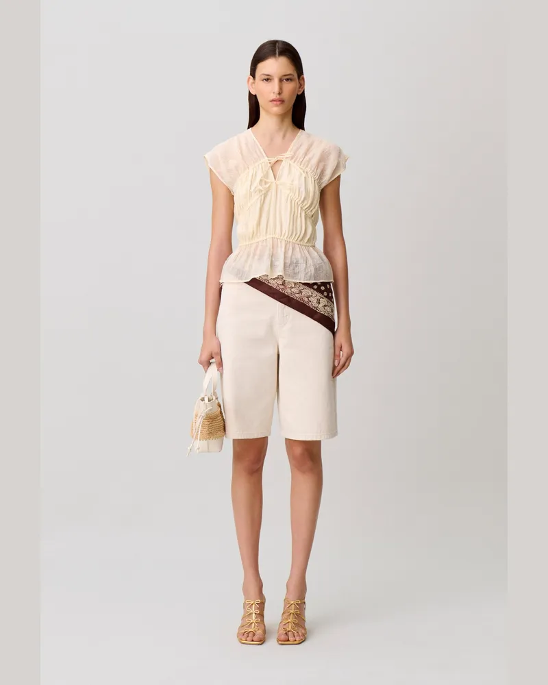 Claudie Pierlot Fließendes Top Elfenbein