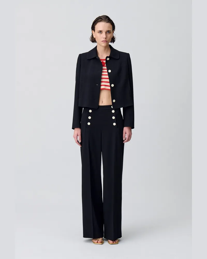 Claudie Pierlot Klassische kurze Jacke Schwarz