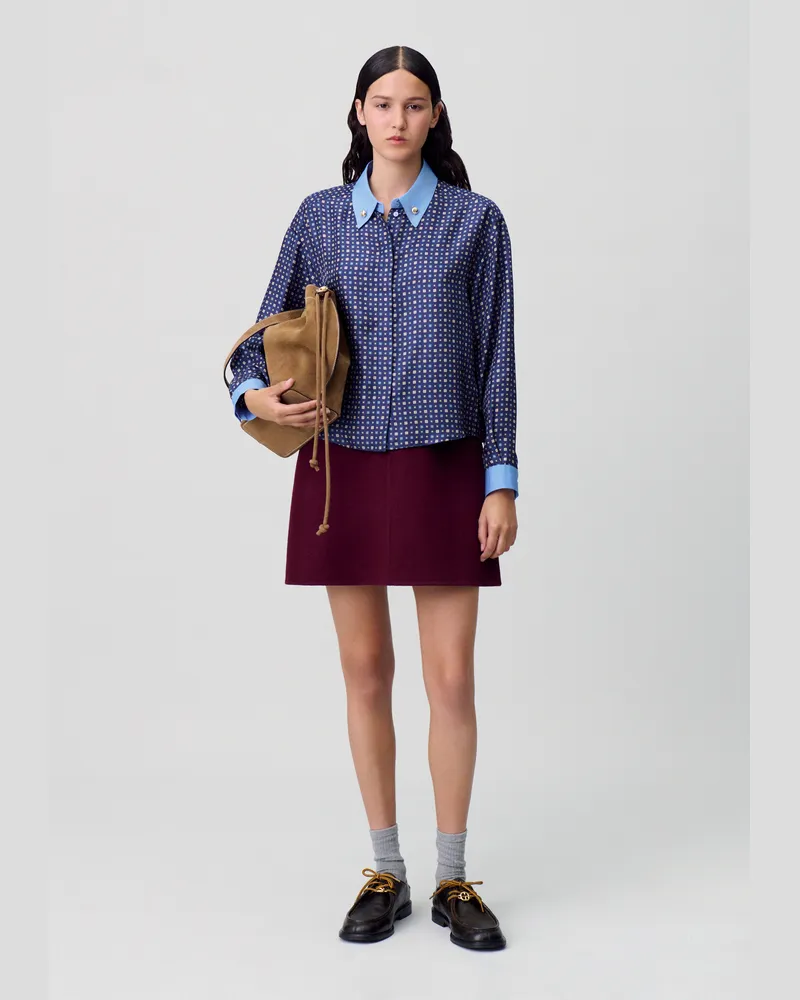 Claudie Pierlot Bedrucktes Seidenhemd Dunkler