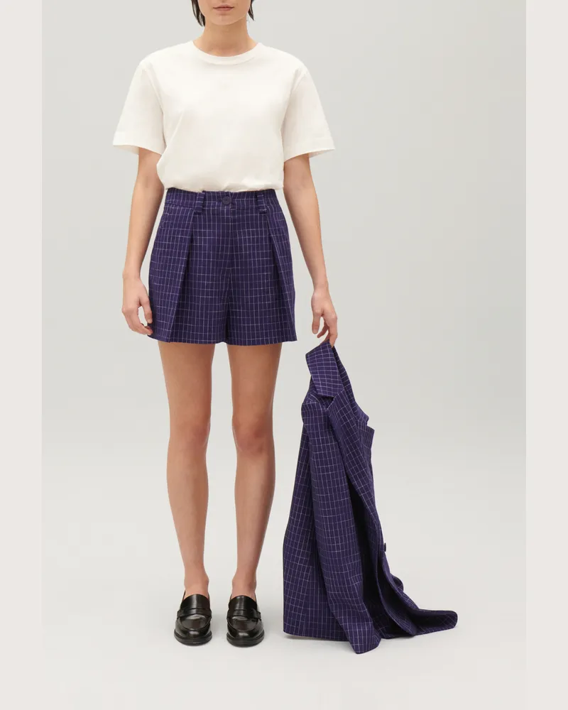 Claudie Pierlot Karierte Shorts Indigoblau Indigo