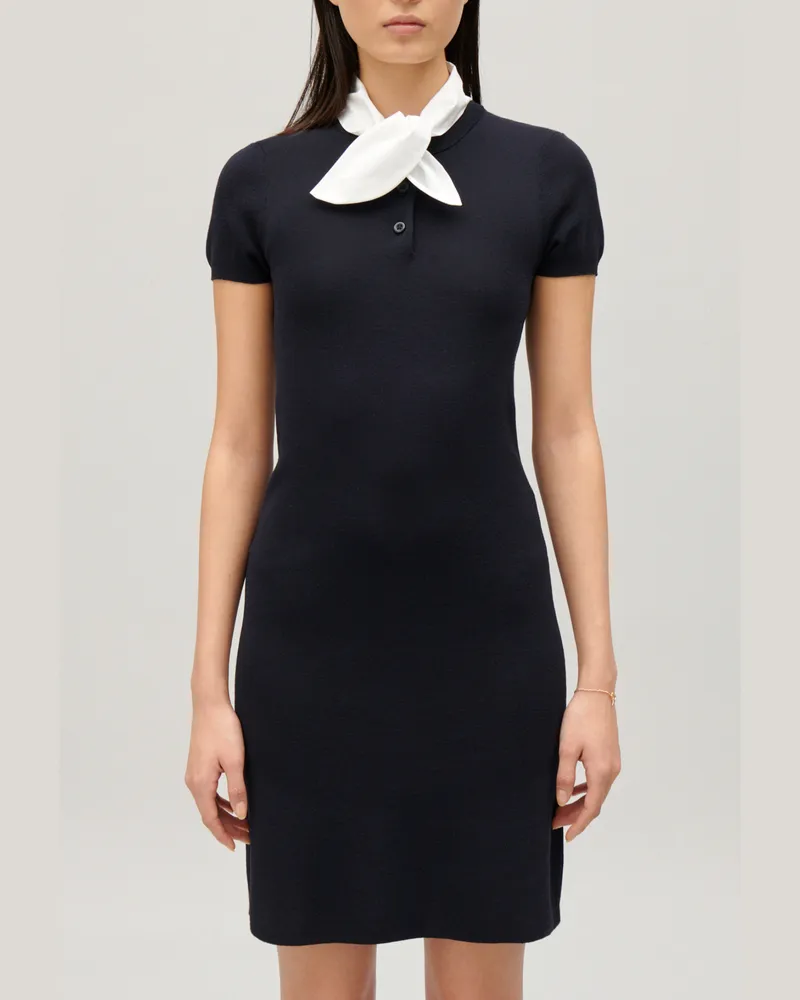 Claudie Pierlot Kurzes Strickkleid Marineblau Marine