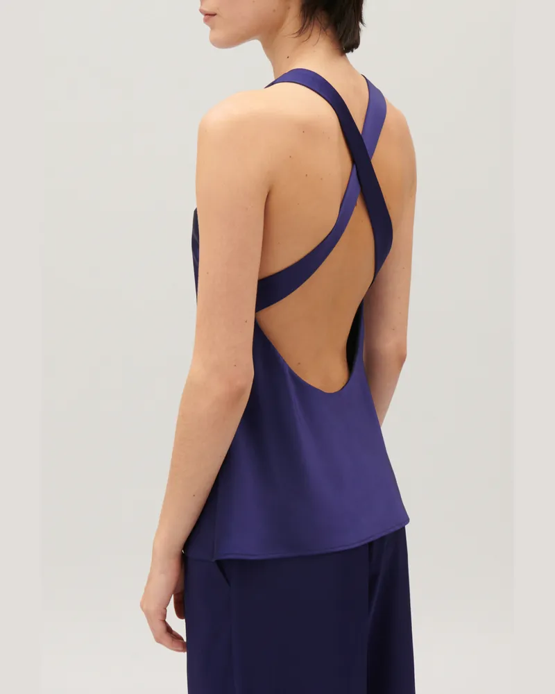 Claudie Pierlot Indigoblaues, rückenfreies Top Indigo