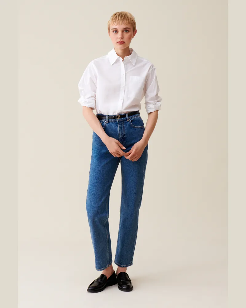 Claudie Pierlot Weiße Hemdbluse aus Baumwolle Weiß