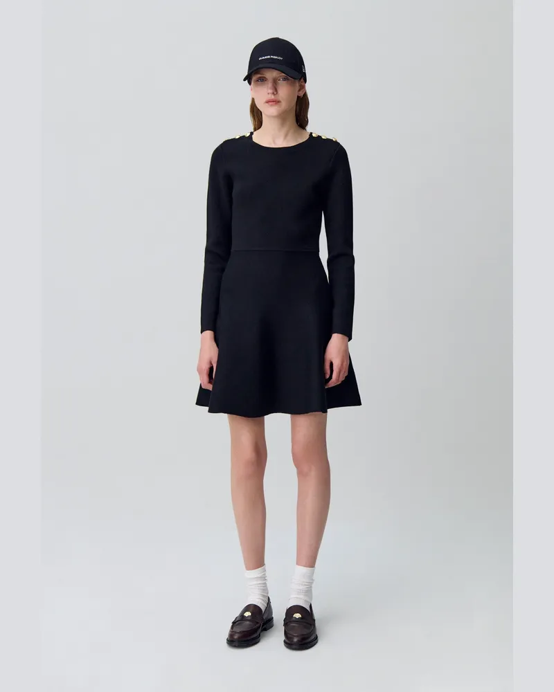 Claudie Pierlot Strickkleid in Skater-Optik Schwarz