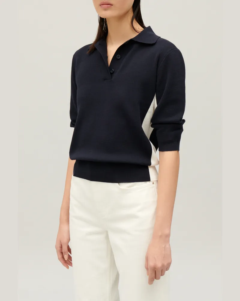 Claudie Pierlot Polo-Pullover zweifarbig Zweifarbig