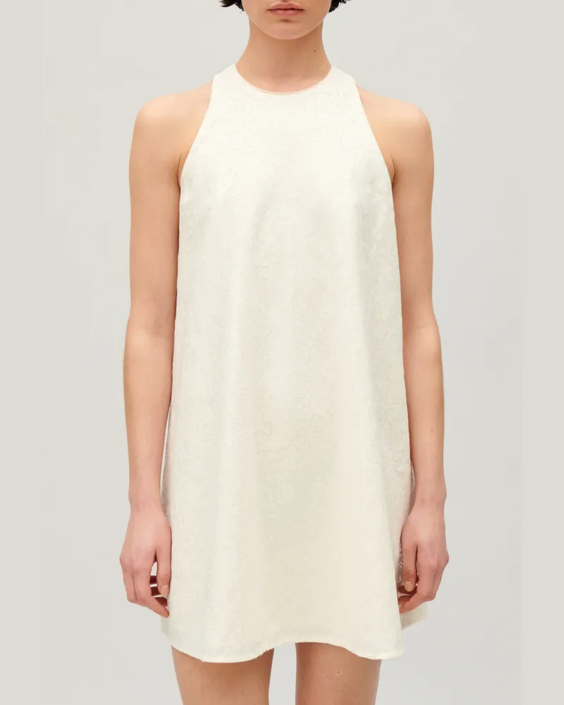 Claudie Pierlot Kurzes, paillettiertes Kleid Ecru Ecru
