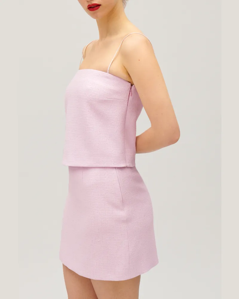 Claudie Pierlot Kurzes Tweed-Top Lila