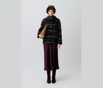 Karierter Wollmix-Mantel