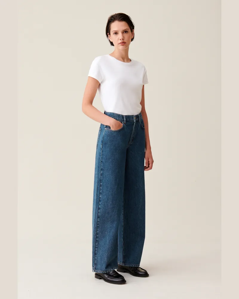 Claudie Pierlot Jeans Michel, dunkelblauer Baggy Denim-blue