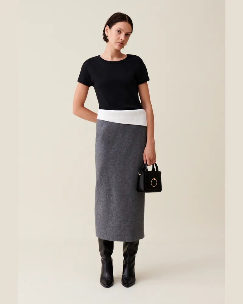 Claudie Pierlot Grauer, gerader Rock Dunkel-grau