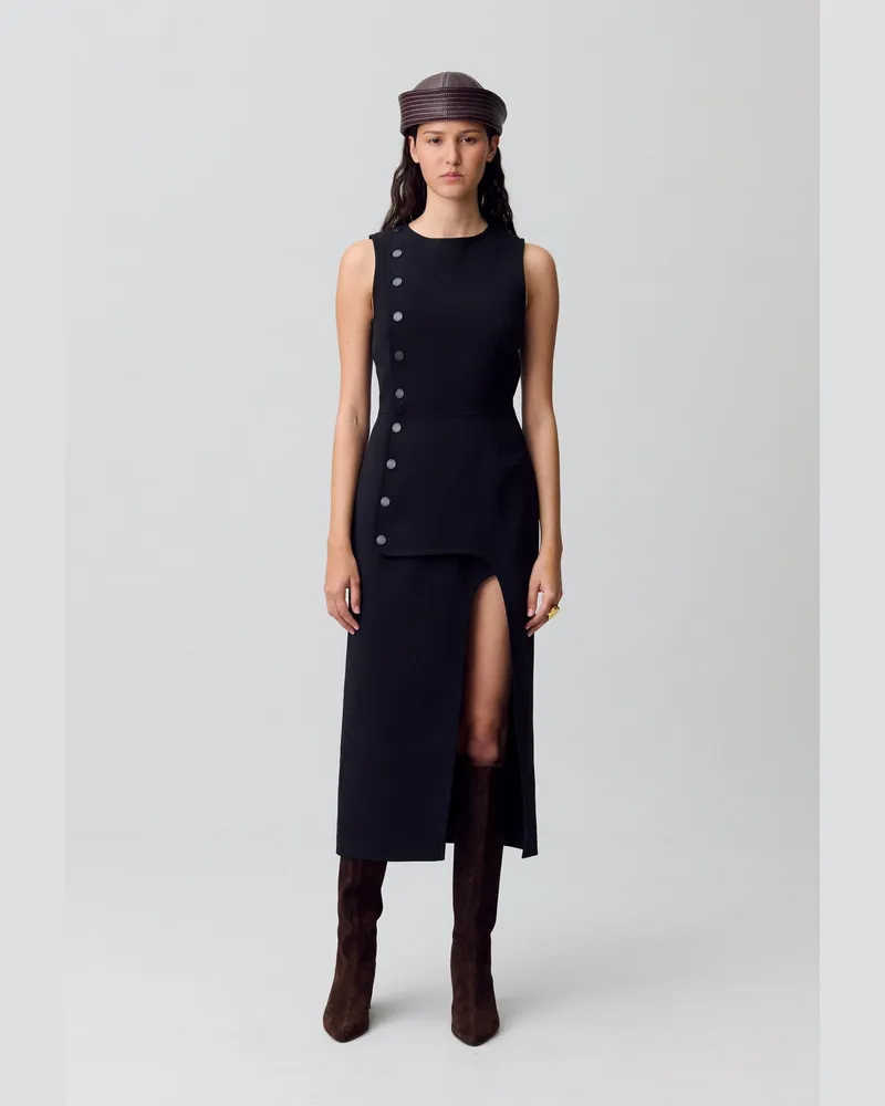 Claudie Pierlot Langes schwarzes Kleid Schwarz