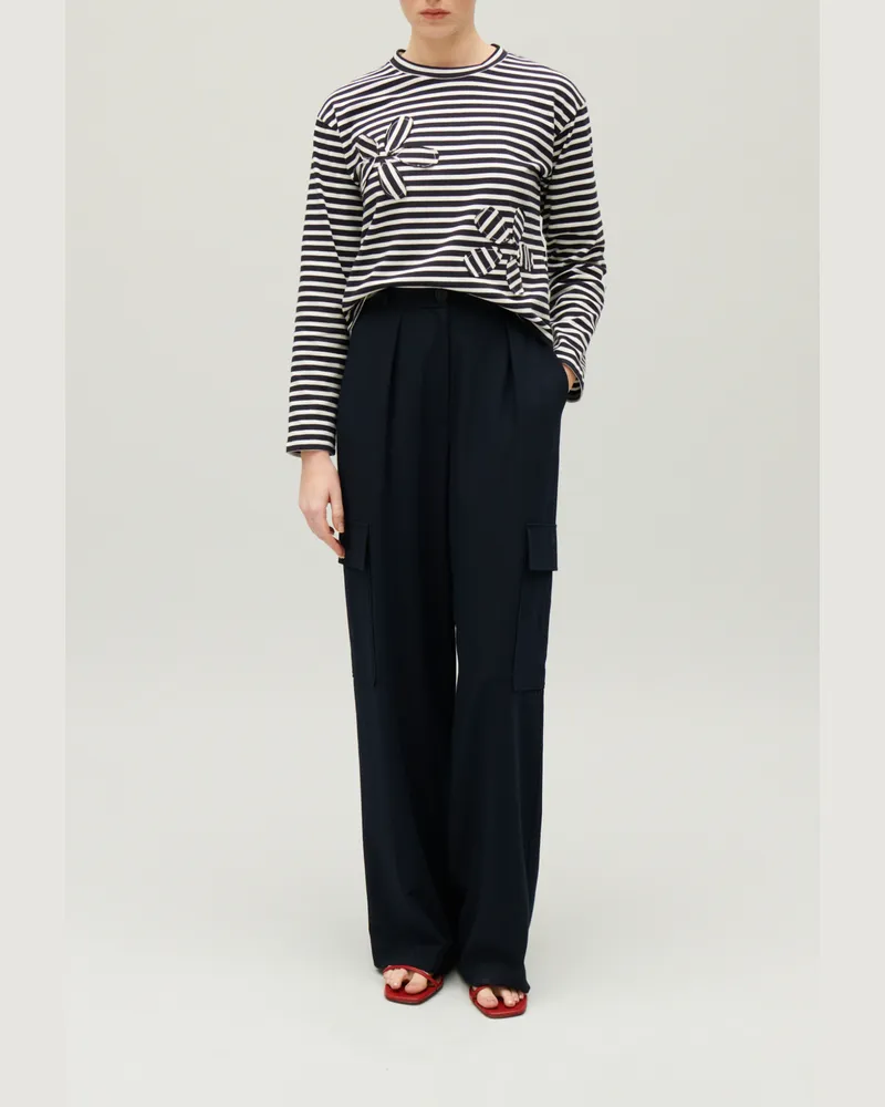 Claudie Pierlot Marinière-T-Shirt Marineblau Zweifarbig