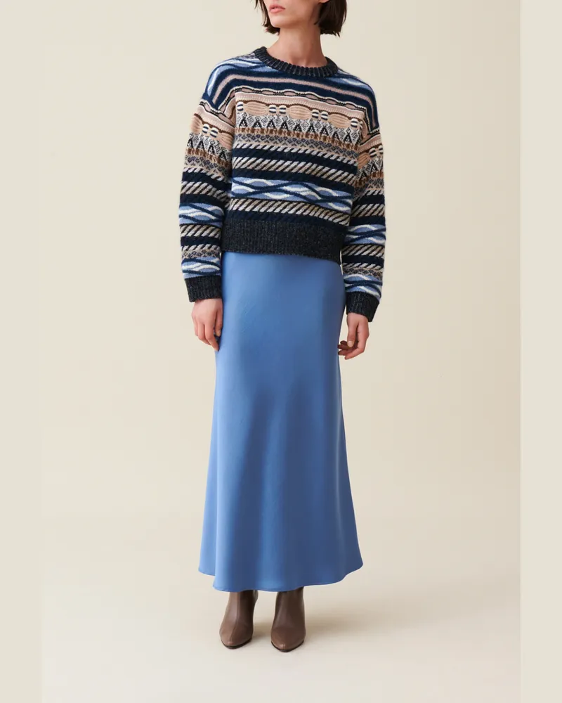 Claudie Pierlot Kurzer Pullover mit Streifenmuster Multico