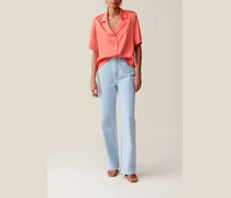 Fließendes Satin-Mandarinhemd