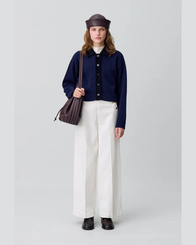 Claudie Pierlot Cord-Cardigan Zweifarbig