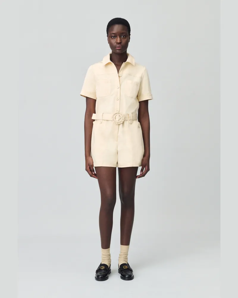 Claudie Pierlot Hemdkleid-Overall Stroh