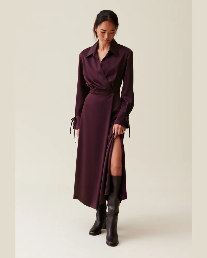Claudie Pierlot Langes fließendes Kleid Bordeaux